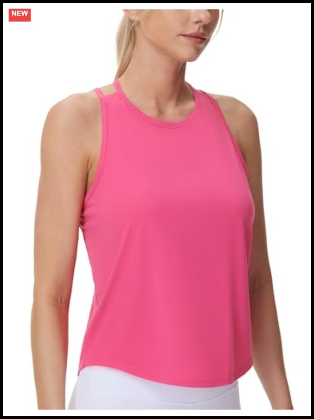 Women's Racerback Workout Tank Top Polyester Loose Fit Yoga Gym Tee